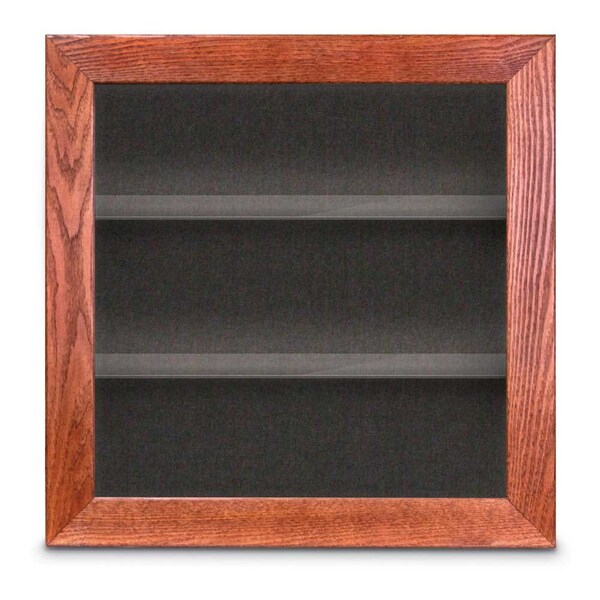 Outdoor Enclosed Combo Board, 42"x32", Black Frame/White Porc & Cork